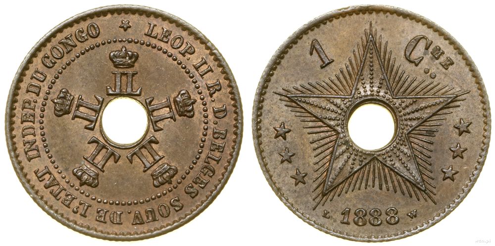 Kongo Belgijskie, 1 centym, 1888